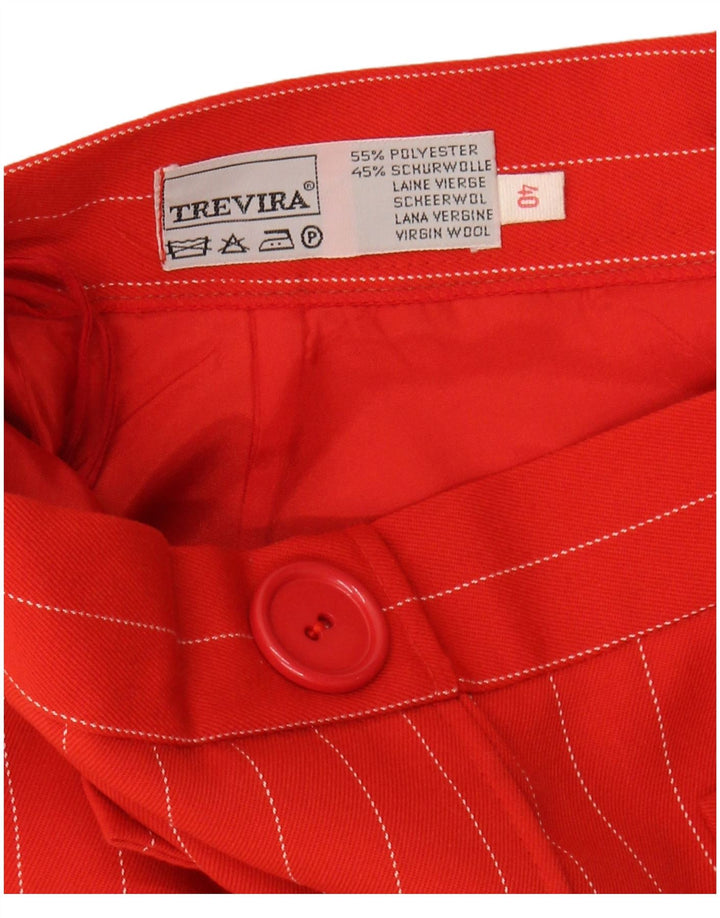 TREVIRA Womens A-Line Skirt EU 40 Medium W28 Red Pinstripe Polyester