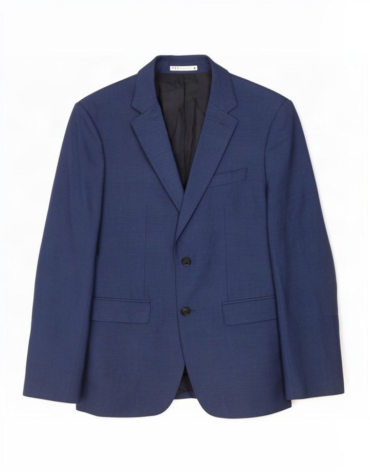 Zara Herre 2-knaps blazerjakke EU 52 Large Blue