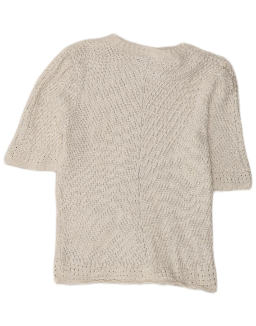 Marks & Spencer Dame Boat Neck Jumper Sweater UK 14 Medium Off White