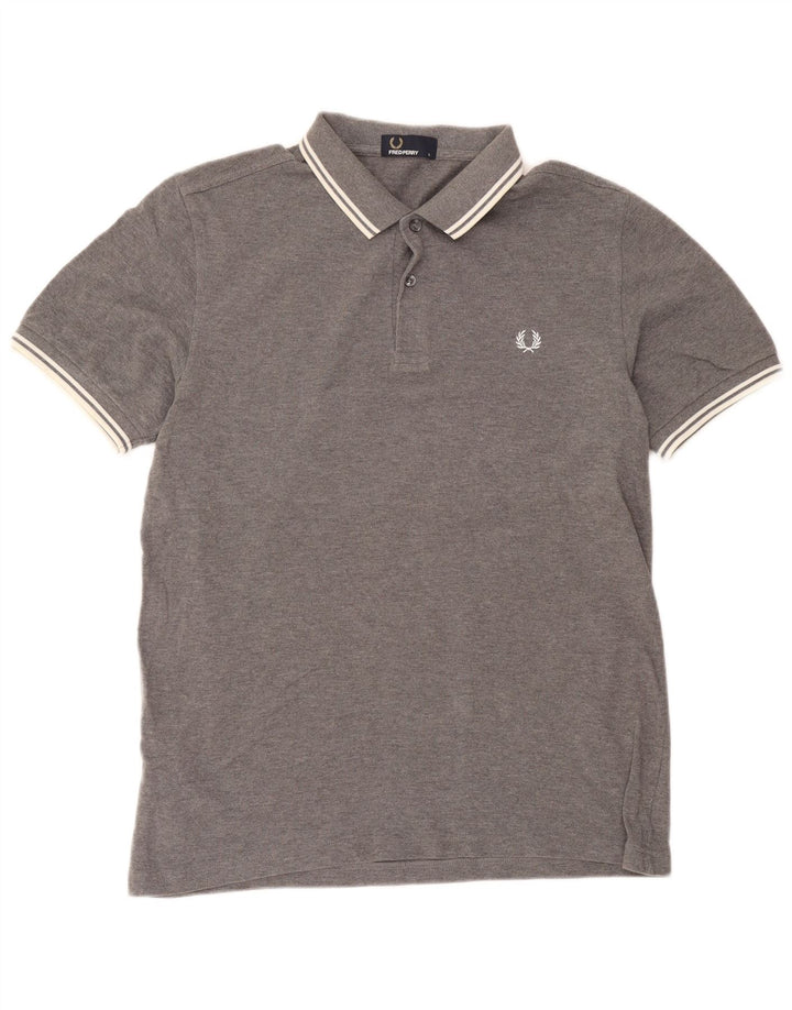 Fred Perry Herre poloshirt Stor grå flækket bomuld