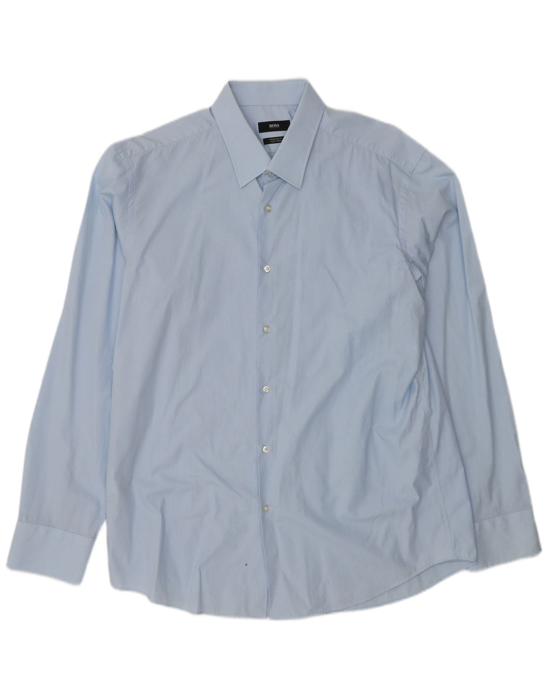 HUGO BOSS Herre Regular Fit skjorte str. 44 17 1/2 XL Blå bomuld