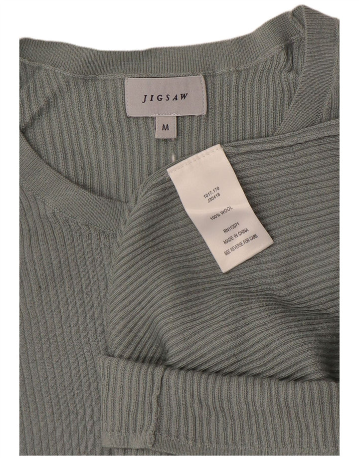 JIGSAW Dame Boat Neck Jumper Sweater UK 12 Medium Grey Uld