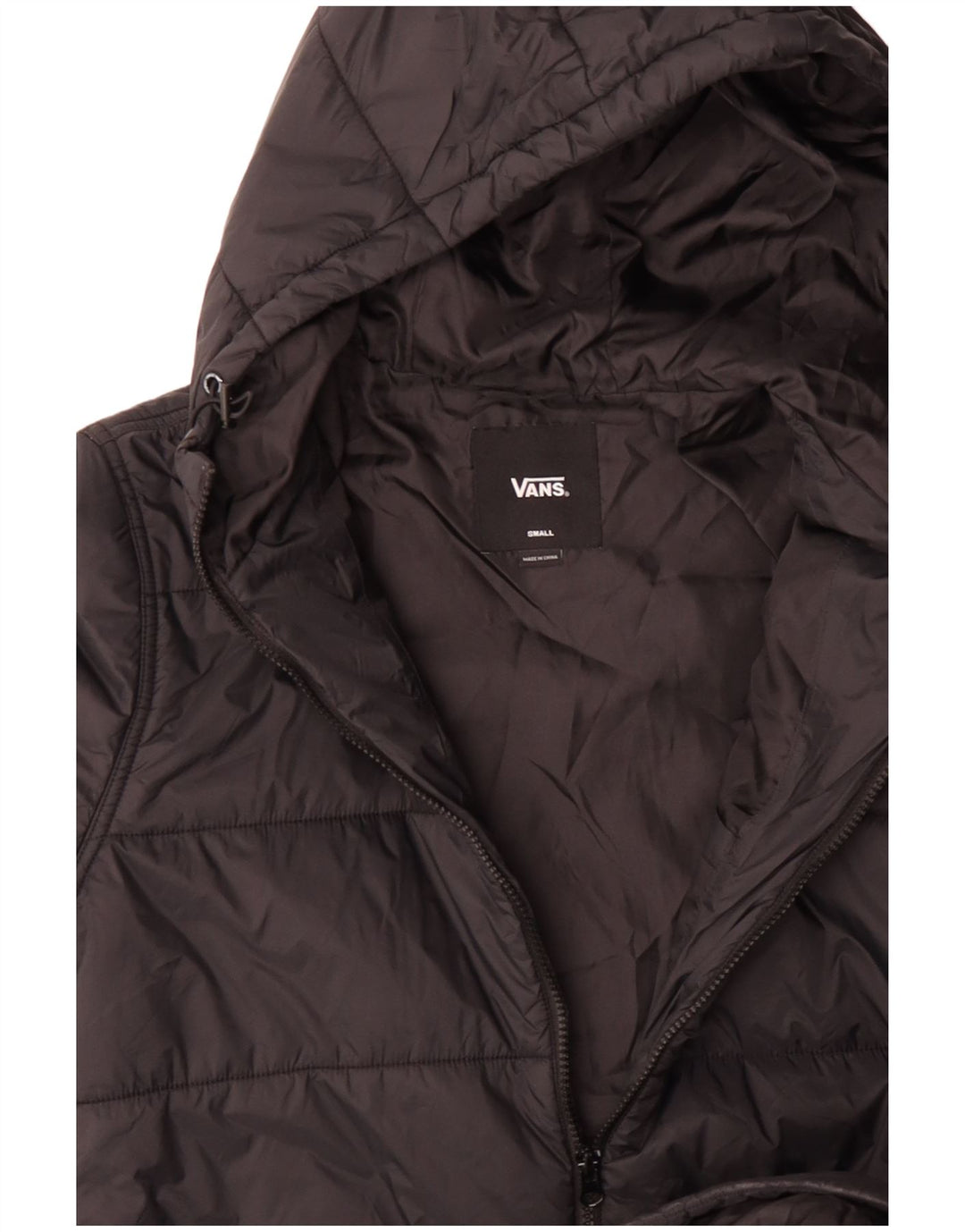 VANS Herre hættepolstret jakke UK 36 Lille sort nylon