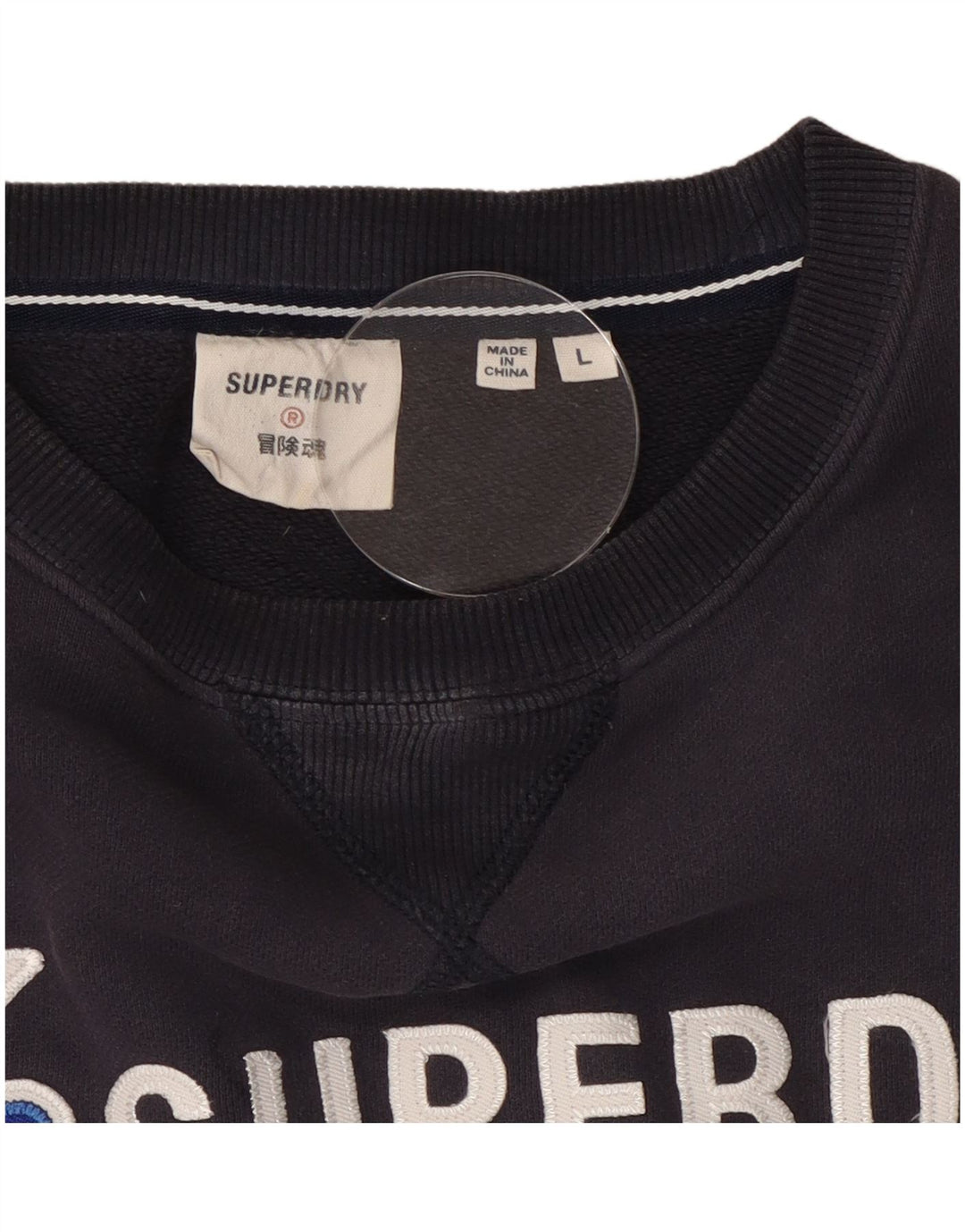 Superdry grafisk sweatshirt til mænd, stor marineblå bomuld