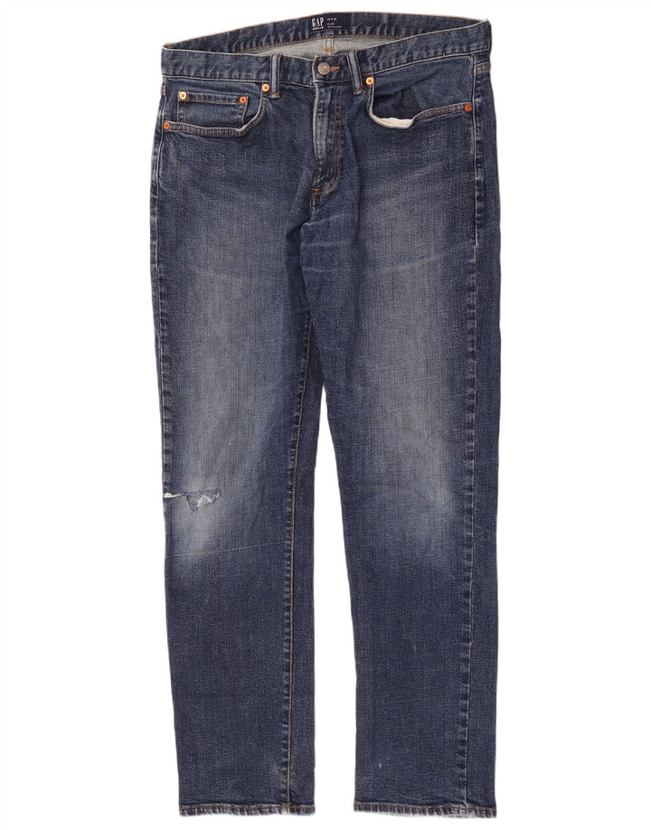 Gap Herre Distressed Slim Jeans W34 L32 Blå Bomuld