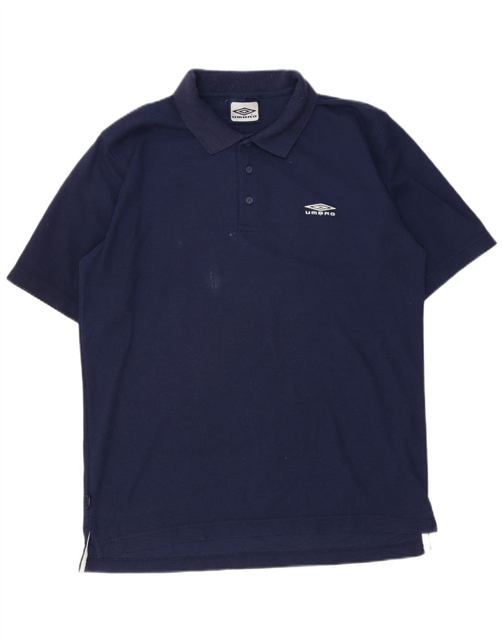 Umbro Herre Polo Shirt Large Navy Blue Polyester