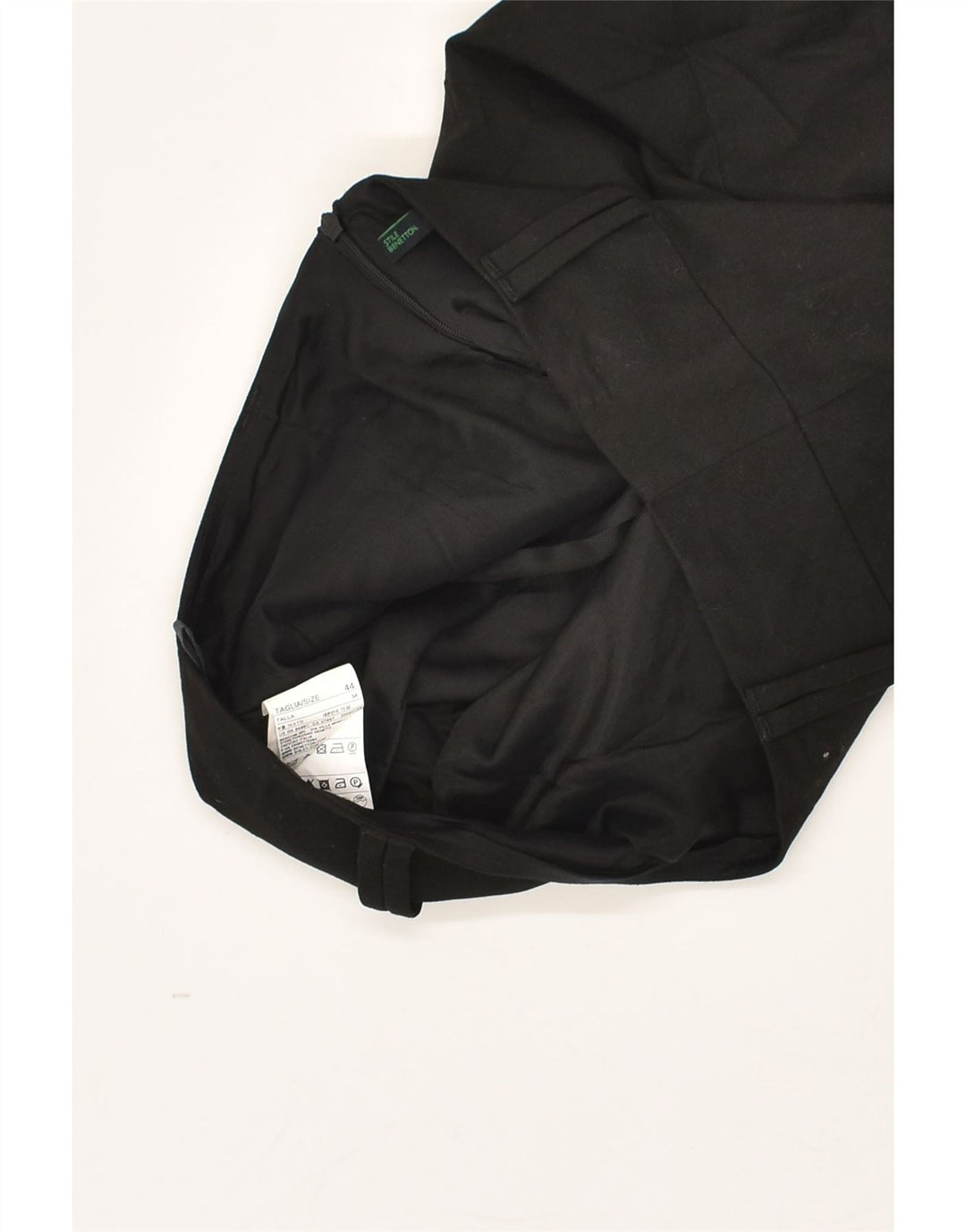 BENETTON Womens Pencil Skirt IT 44 Medium W30 Black Polyester | Vintage Benetton | Thrift | Second-Hand Benetton | Used Clothing | Messina Hembry 