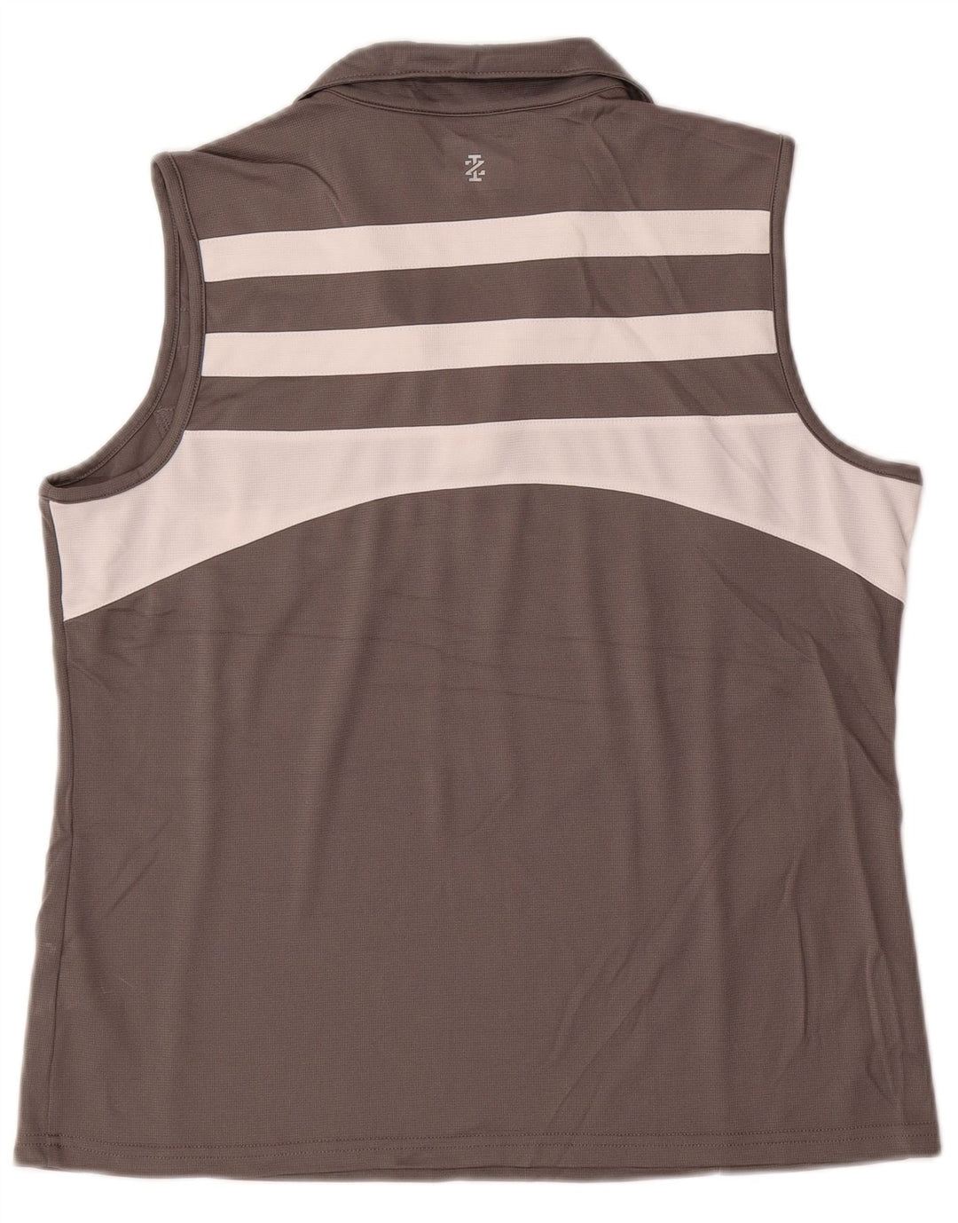 IZOD ærmeløs poloshirt til kvinder UK 18 XL Grå Colourblock Polyester