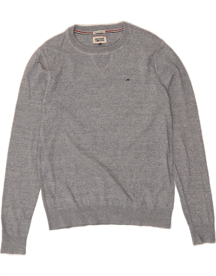 TOMMY HILFIGER Mens Crew Neck Jumper Sweater Large Grey Cotton Vintage Tommy Hilfiger and Second-Hand Tommy Hilfiger from Messina Hembry 