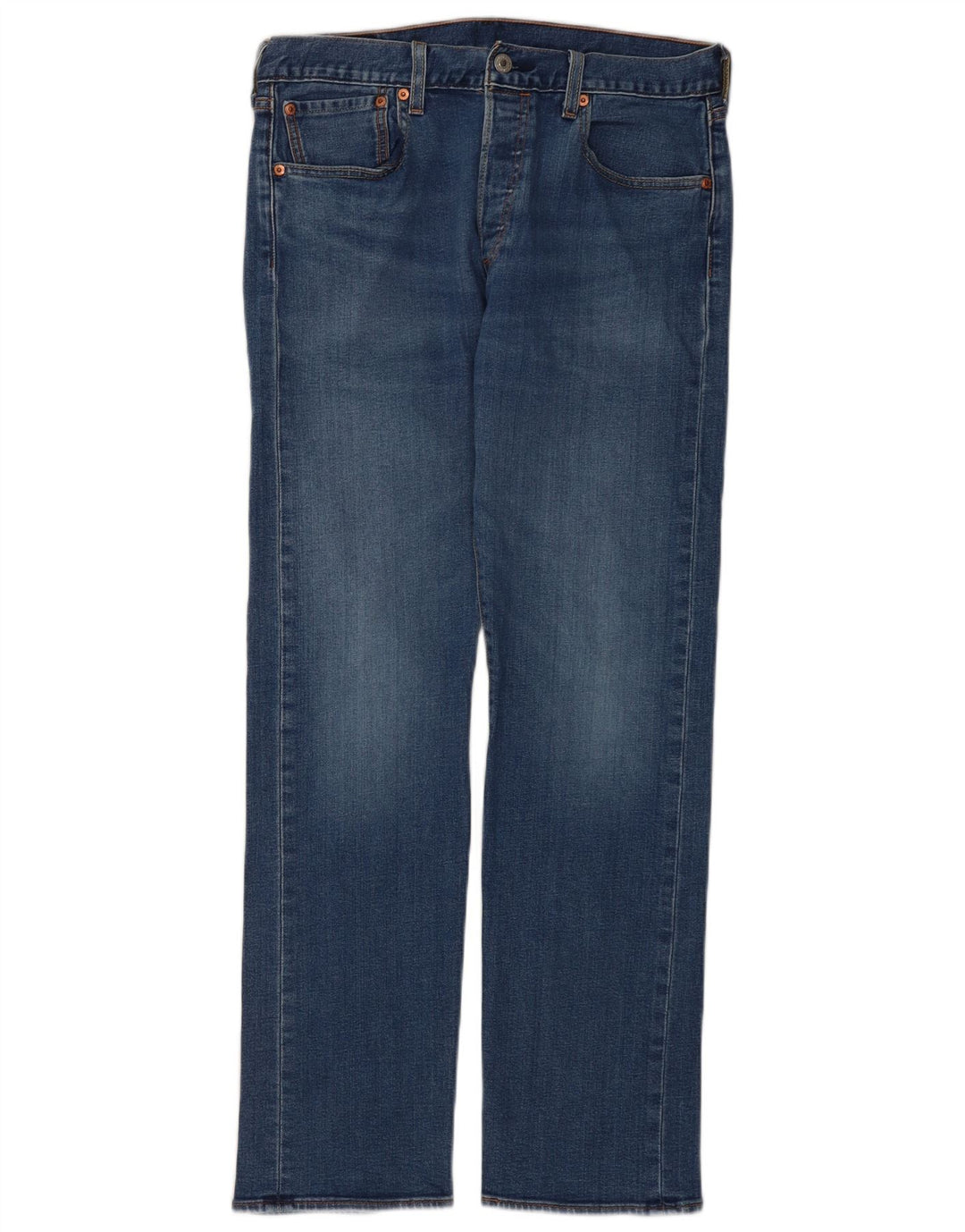 Levi's Herre 501 lige jeans W32 L32 blå bomuld