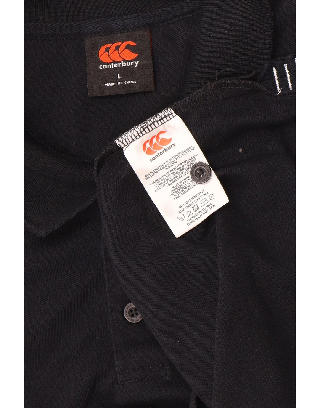 Canterbury Poloshirt til mænd Stor sort polyester