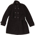 Marks & Spencer Womens Petite Pea Coat UK 10 Small Black Polyester