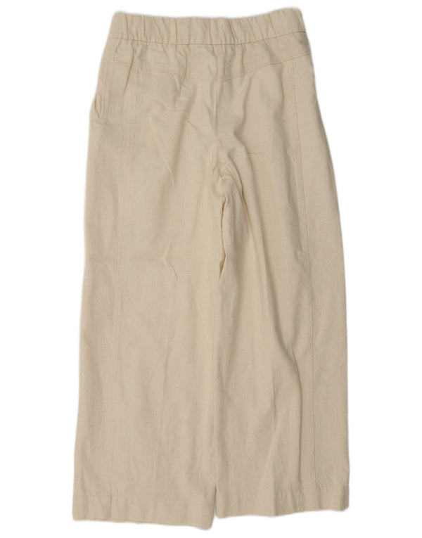 Zara Dame Højtaljede Casual Bukser XS W24 L26 Beige Bomuld