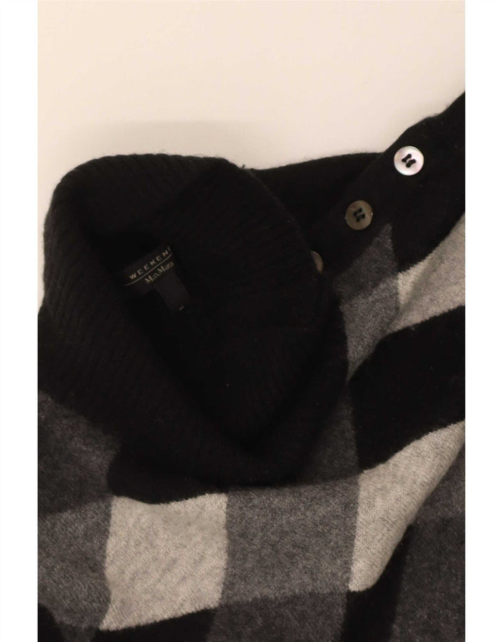 Max Mara Dame Weekend Button Neck Jumper Sweater UK 12 Medium Black