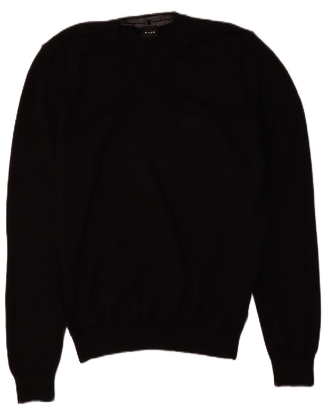 Hugo Boss Herre V-hals sweater lille sort uld