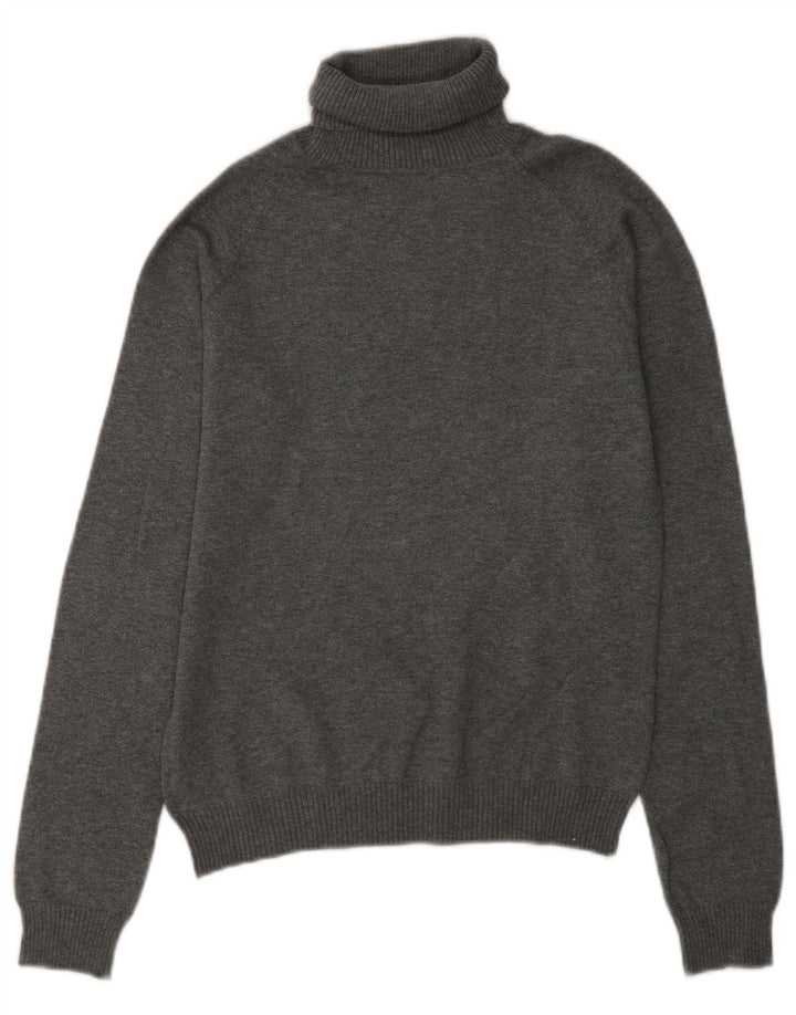 Zara Dame Rullehals Sweater UK 14 Medium Grå Bomuld