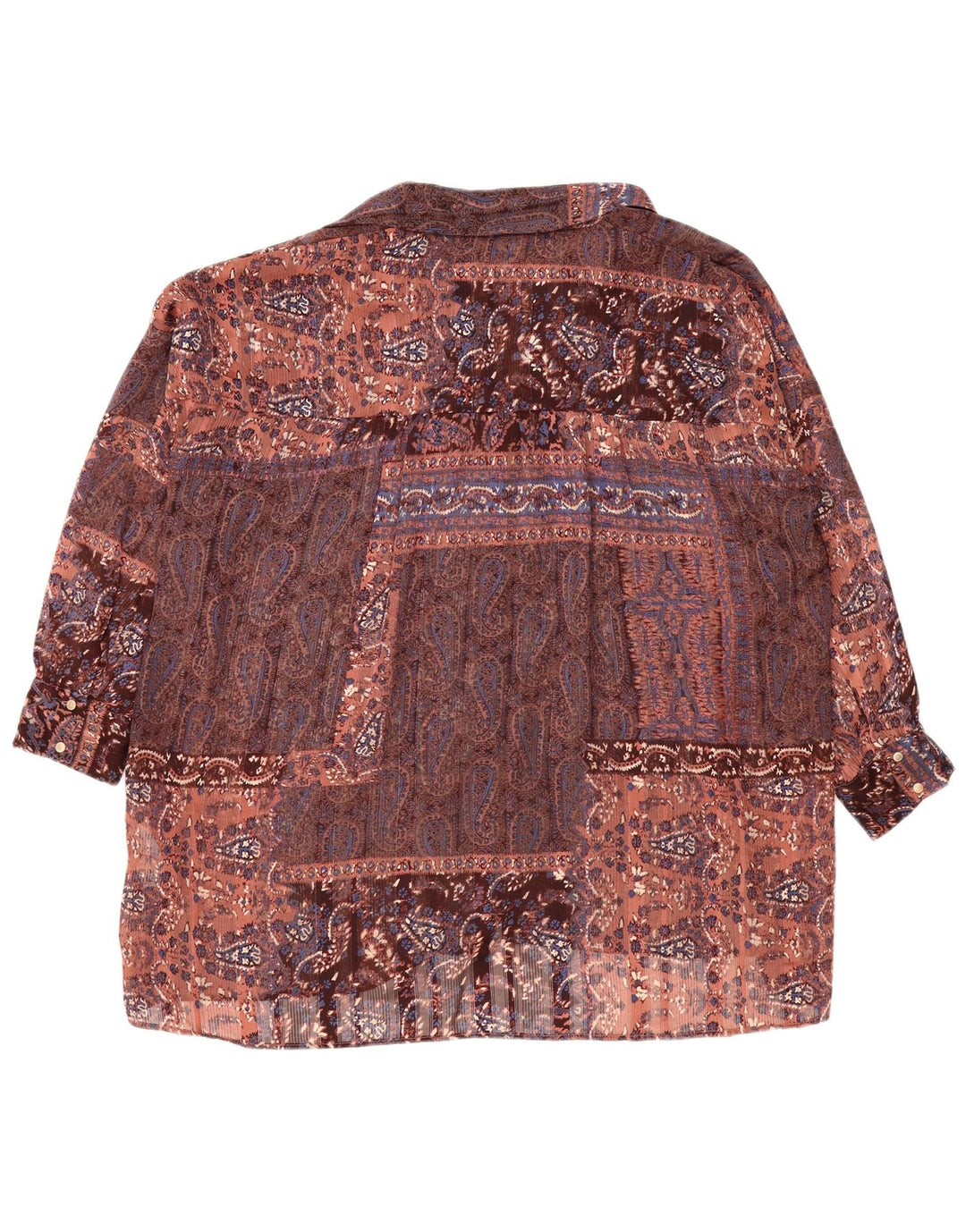 Zara Dame Oversized skjortebluse UK 14 Medium Multicolored Paisley