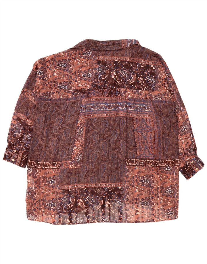 Zara Dame Oversized skjortebluse UK 14 Medium Multicolored Paisley