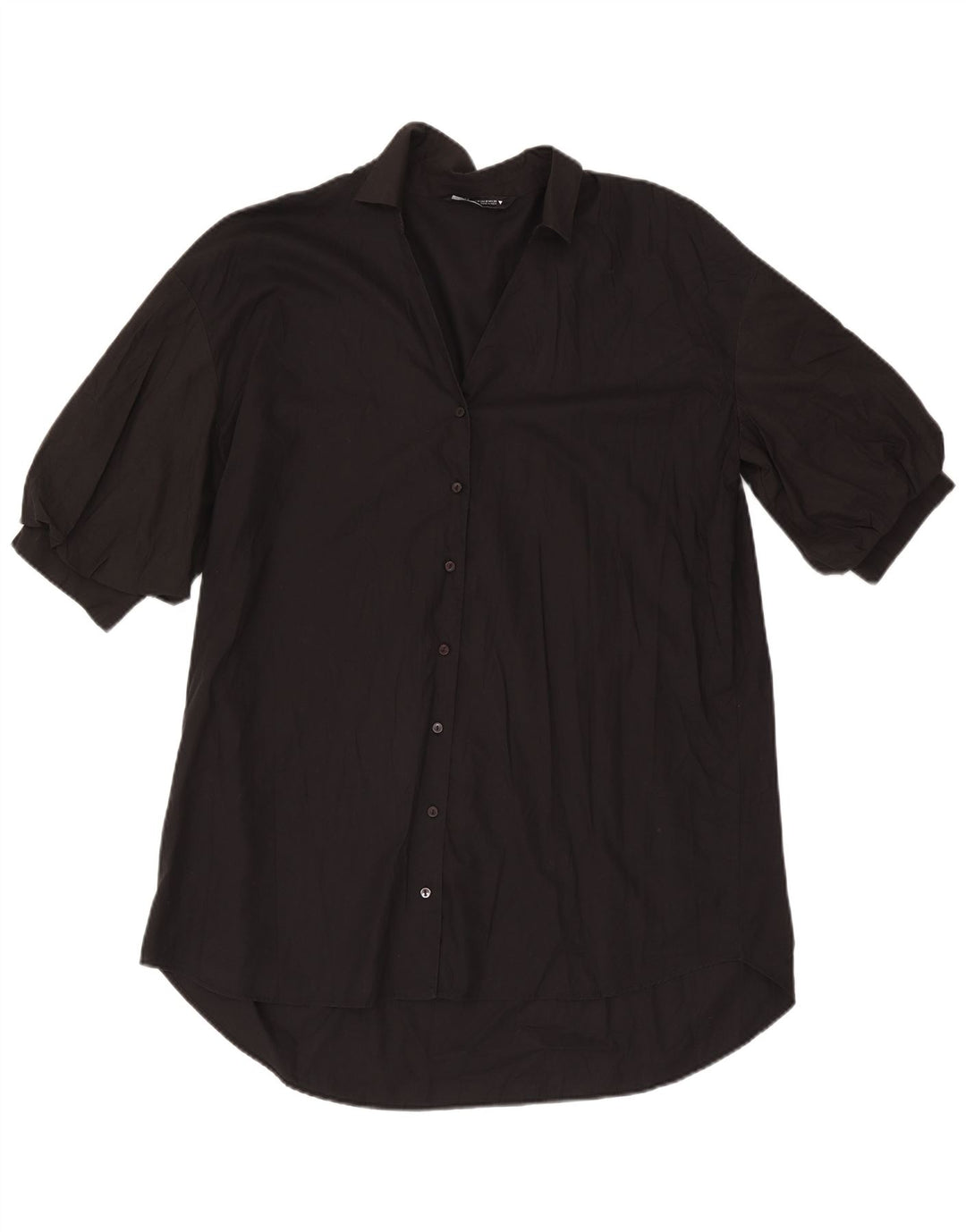 Zara skjortekjole til kvinder UK 14 Medium Sort
