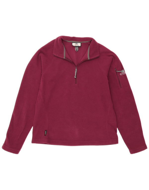 Mountain Equipment Dame Zip Neck Fleece Jumper UK 10 Small Burgundy