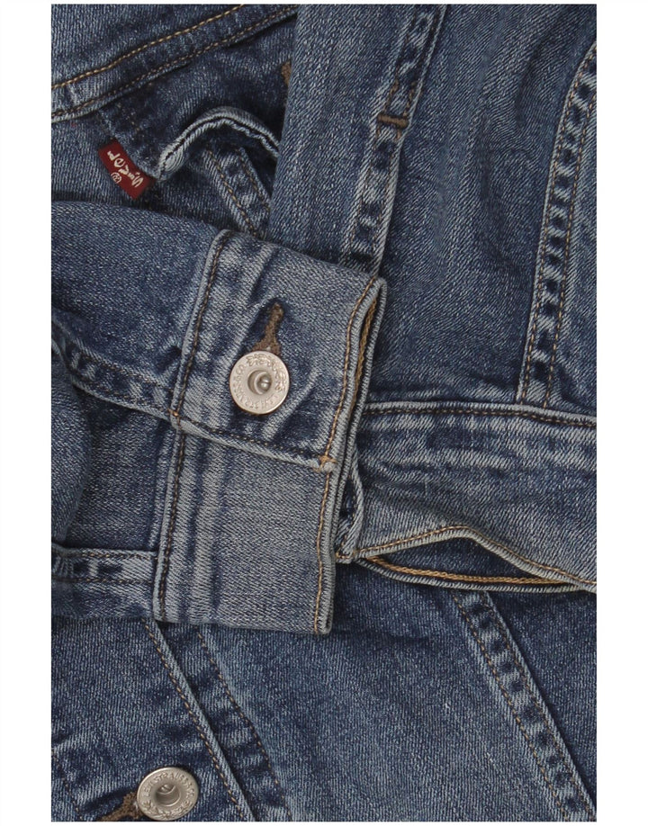 LEVI'S Dame Crop denimjakke UK 18 XL Blå Bomuld