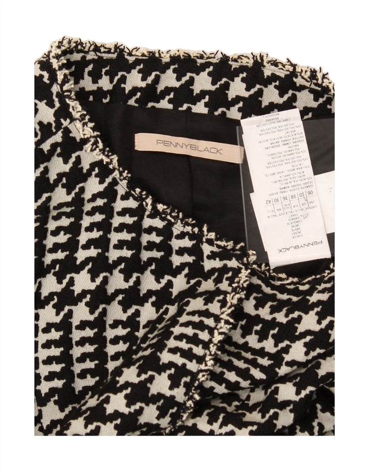 PENNY BLACK Womens Blazer Jacket UK 10 Small Black Houndstooth Acrylic Vintage Penny Black and Second-Hand Penny Black from Messina Hembry 