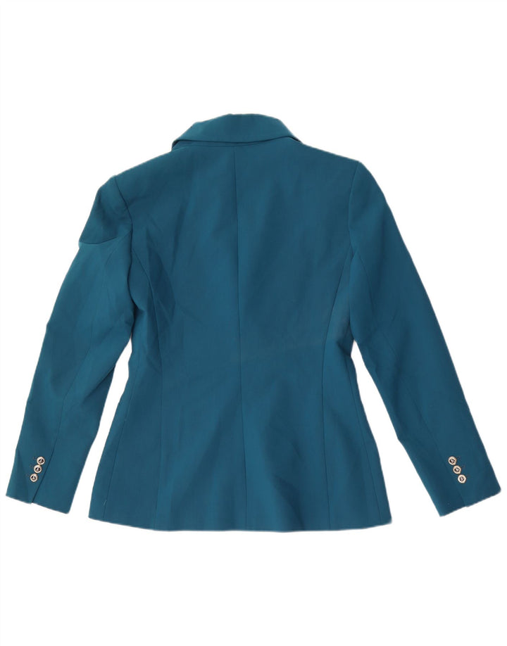 Zara Dame Dobbeltradet Blazer Jacket UK 12 Medium Blue Polyester