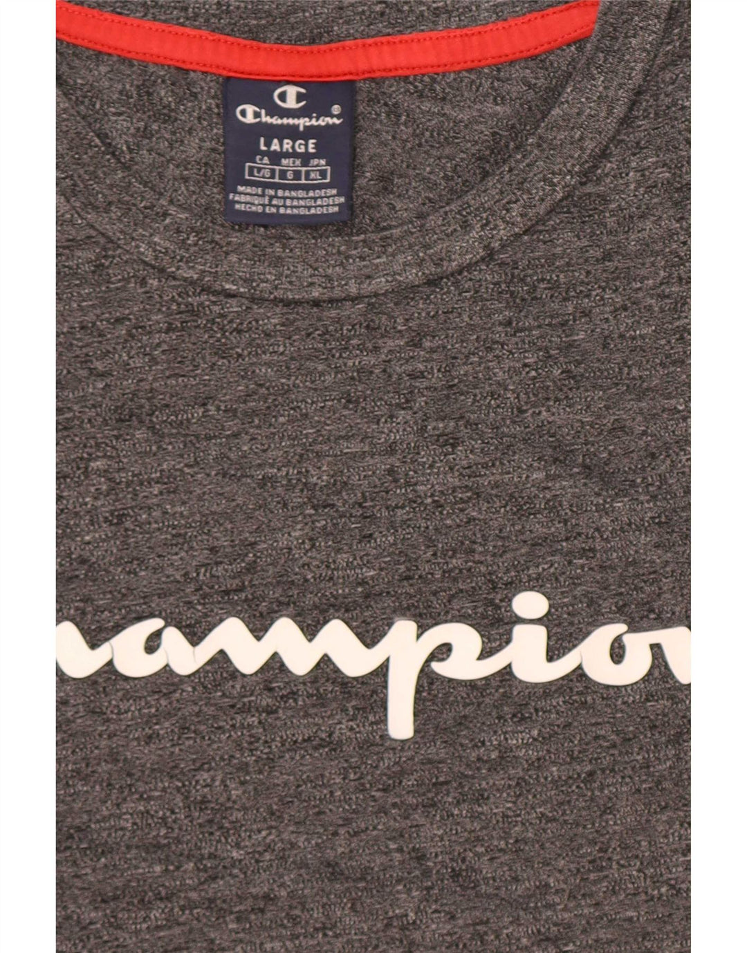 Champion Herre Grafisk T-Shirt Top Stor Grå Flecked