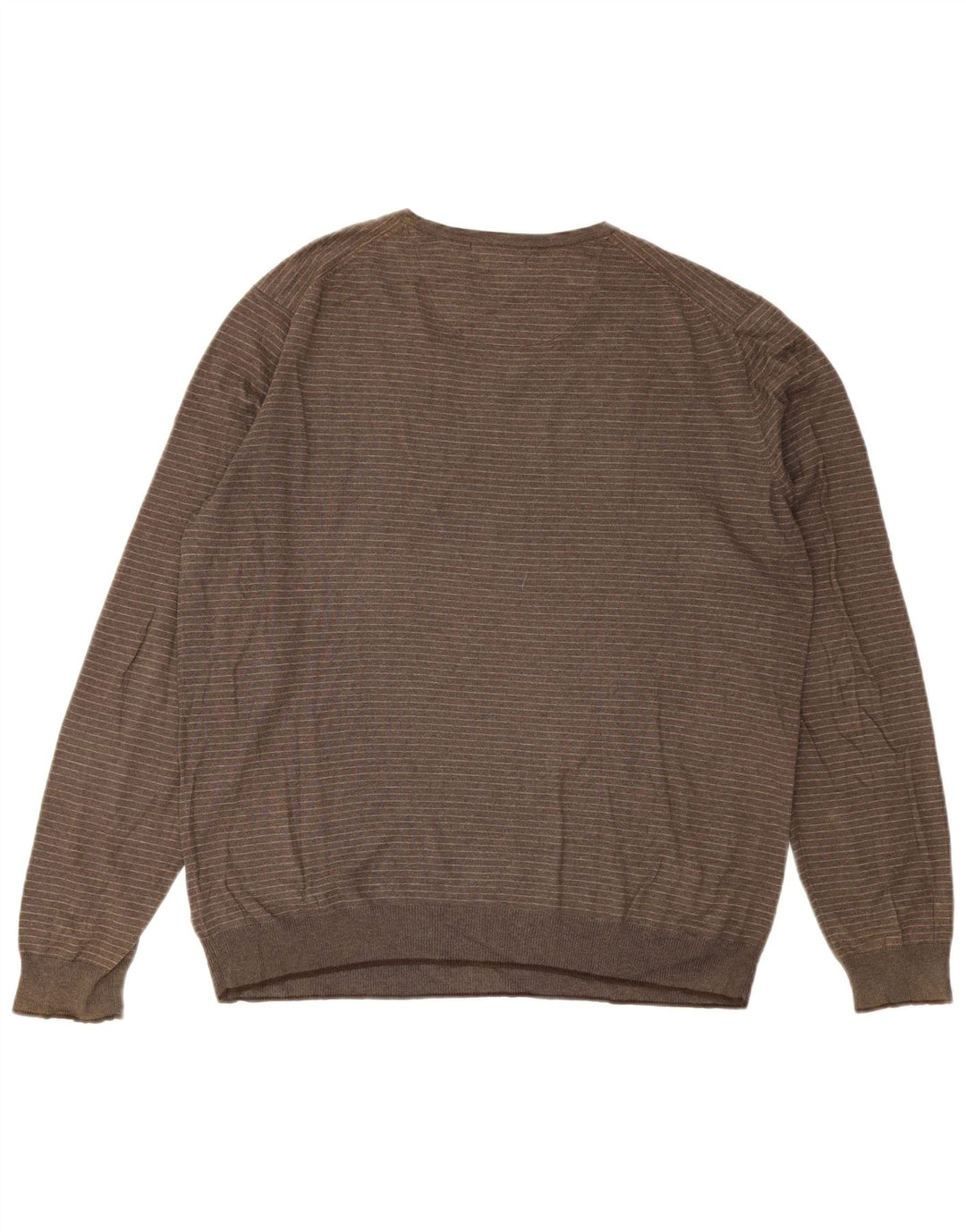 Massimo Dutti Herre V-hals sweater Stor brun stribet kashmir