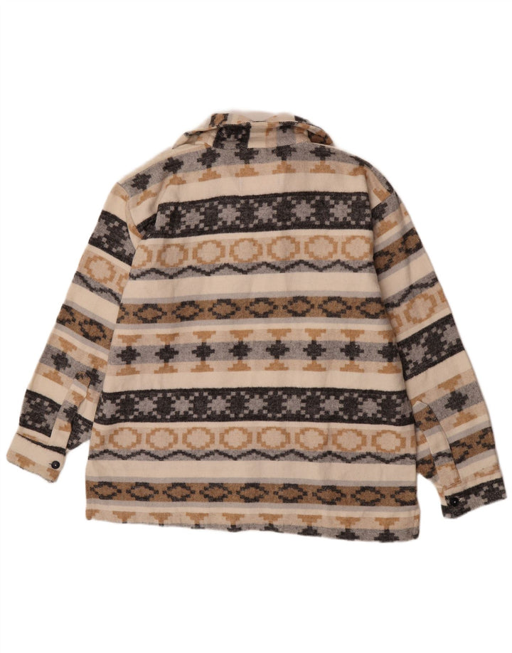 Yachting Club Herre Pullover Flanellskjorte Stor Flerfarvet Geometrisk