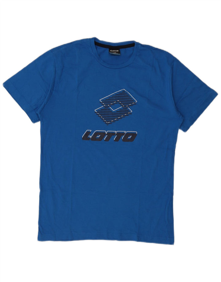 Lotto Herre Grafisk T-Shirt Top Medium Blå Bomuld