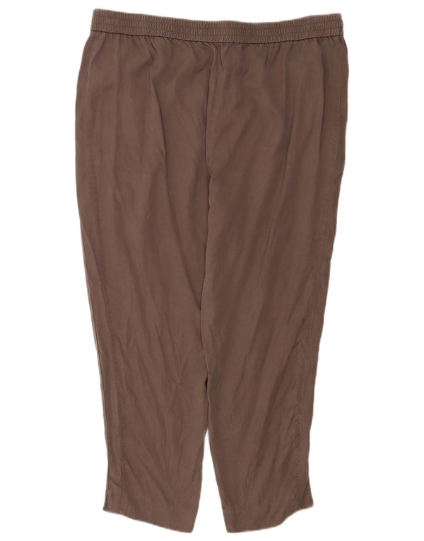 MINT VELVET Dame Cropped Trousers UK 18 XL W38 L26 Grå Lyocell