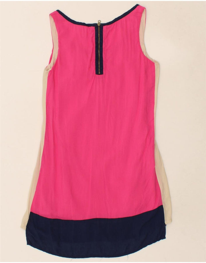 TOMMY HILFIGER Womens Sleeveless Basic Dress UK 6 XS Pink Colourblock Vintage Tommy Hilfiger and Second-Hand Tommy Hilfiger from Messina Hembry 