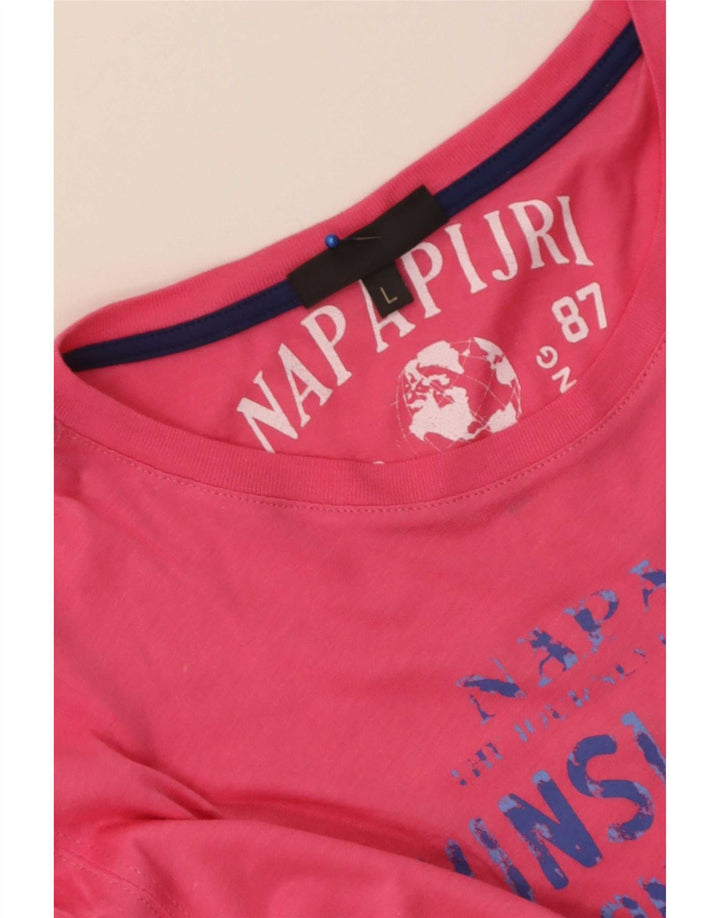 Napapijri Herre grafisk T-shirt Top Stor Pink