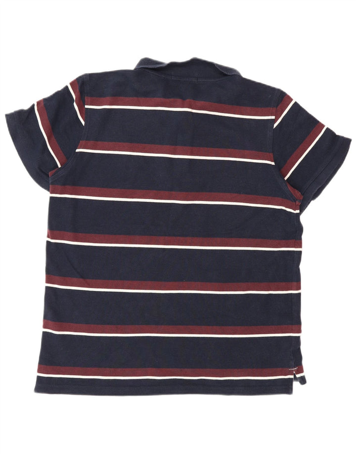 Lyle & Scott Heritage Polo Shirt Medium Navyblå stribet bomuld