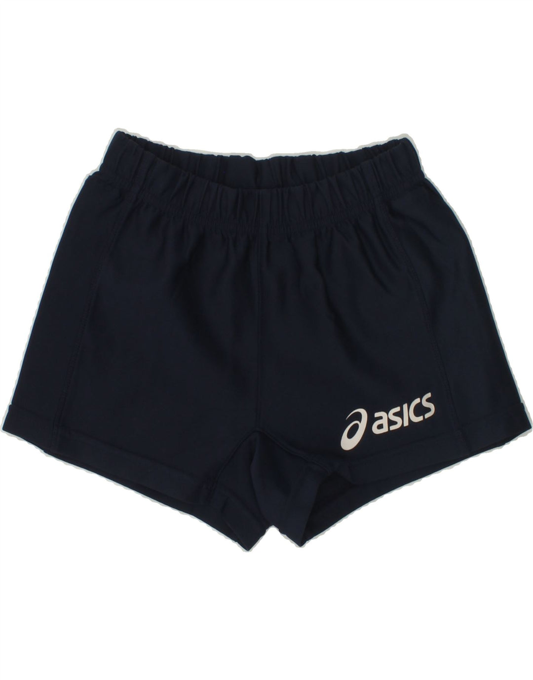 ASICS Boys Graphic Sport Shorts 11-12 Years Navy Blue Polyester | Vintage Asics | Thrift | Second-Hand Asics | Used Clothing | Messina Hembry 