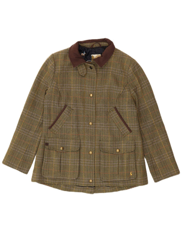 Joules Dame Country Jacket UK 16 Stor Grøn Plaid Uld