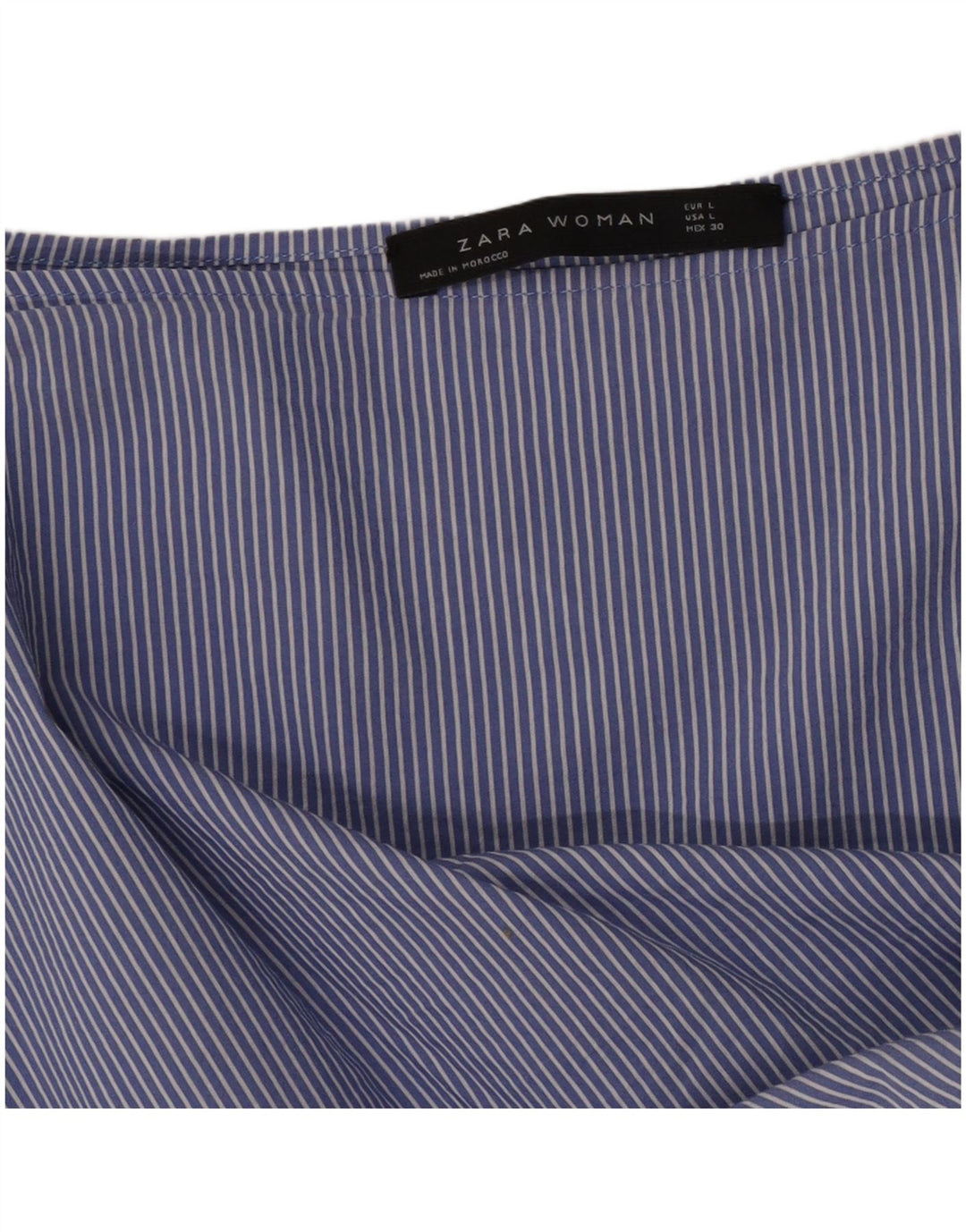 Zara Dame 3/4 ærmet bluse Top UK 16 Stor blå stribet