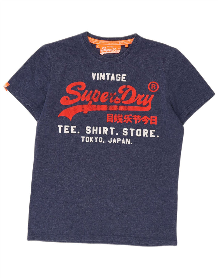 Superdry Grafisk T-shirt top til mænd, stor blå bomuld