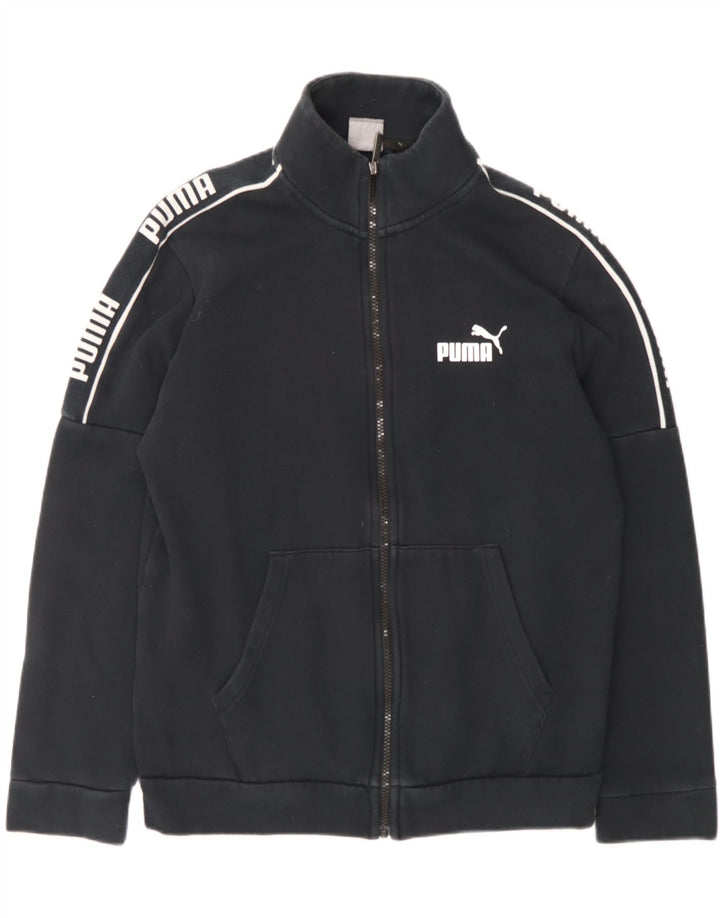 PUMA Mens Graphic Tracksuit Top Jacket Small Black Cotton Vintage Puma and Second-Hand Puma from Messina Hembry 
