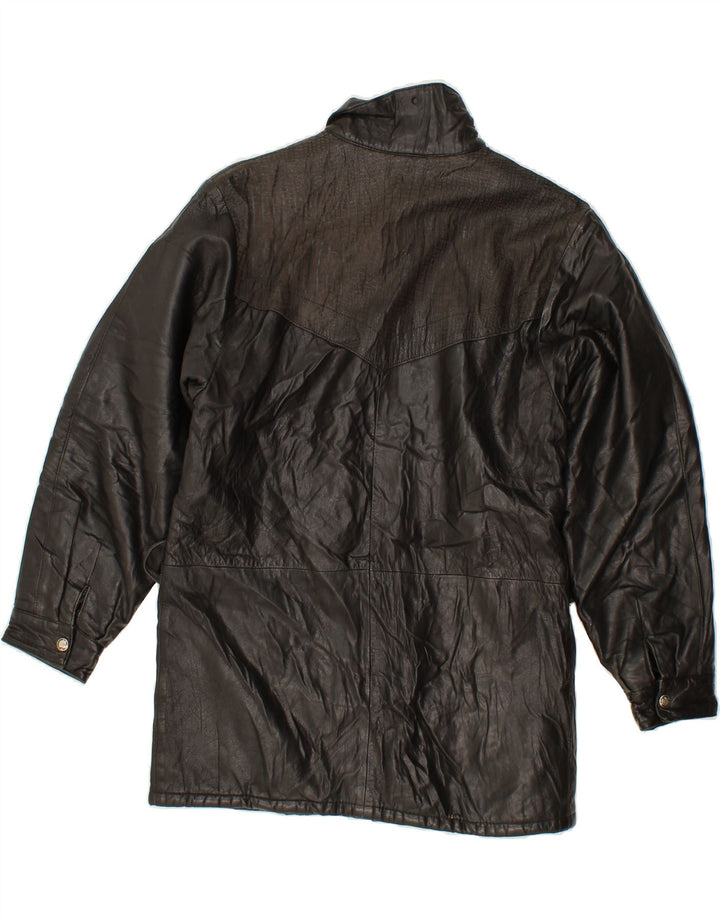 VINTAGE Mens Leather Jacket IT 46 Small Black Vintage Vintage and Second-Hand Vintage from Messina Hembry 