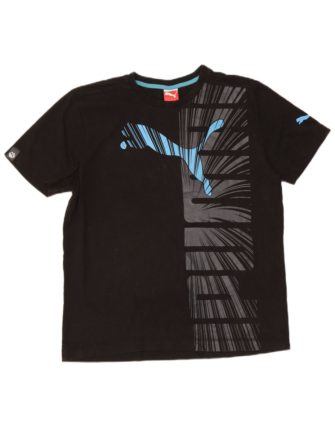 Puma Herre Grafisk T-Shirt Top Stor Sort Bomuld