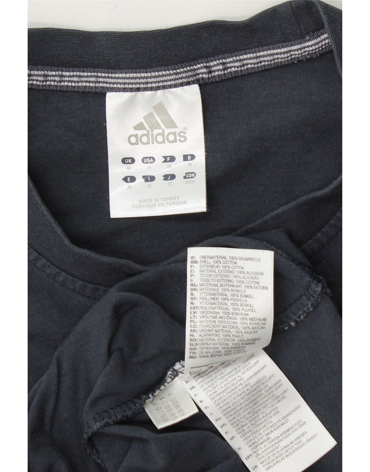 ADIDAS Mens T-Shirt Top Medium Navy Blue Cotton Vintage Adidas and Second-Hand Adidas from Messina Hembry 