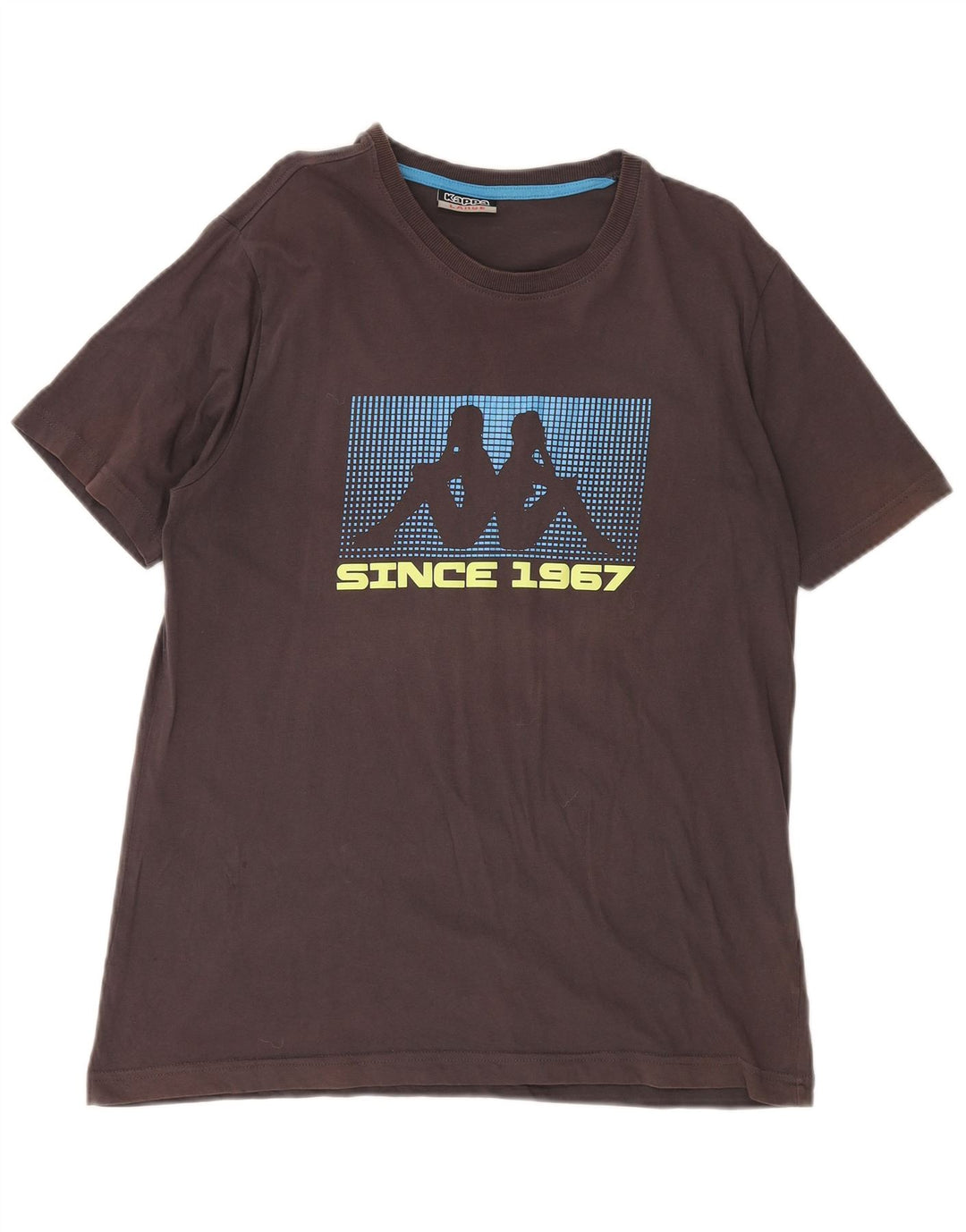 KAPPA Herre grafisk T-shirt Top Stor brun bomuld