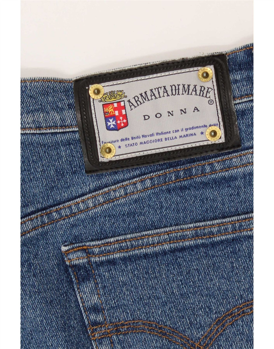 Armata Di Mare Dame Denim Nederdel W32 Stor Blå