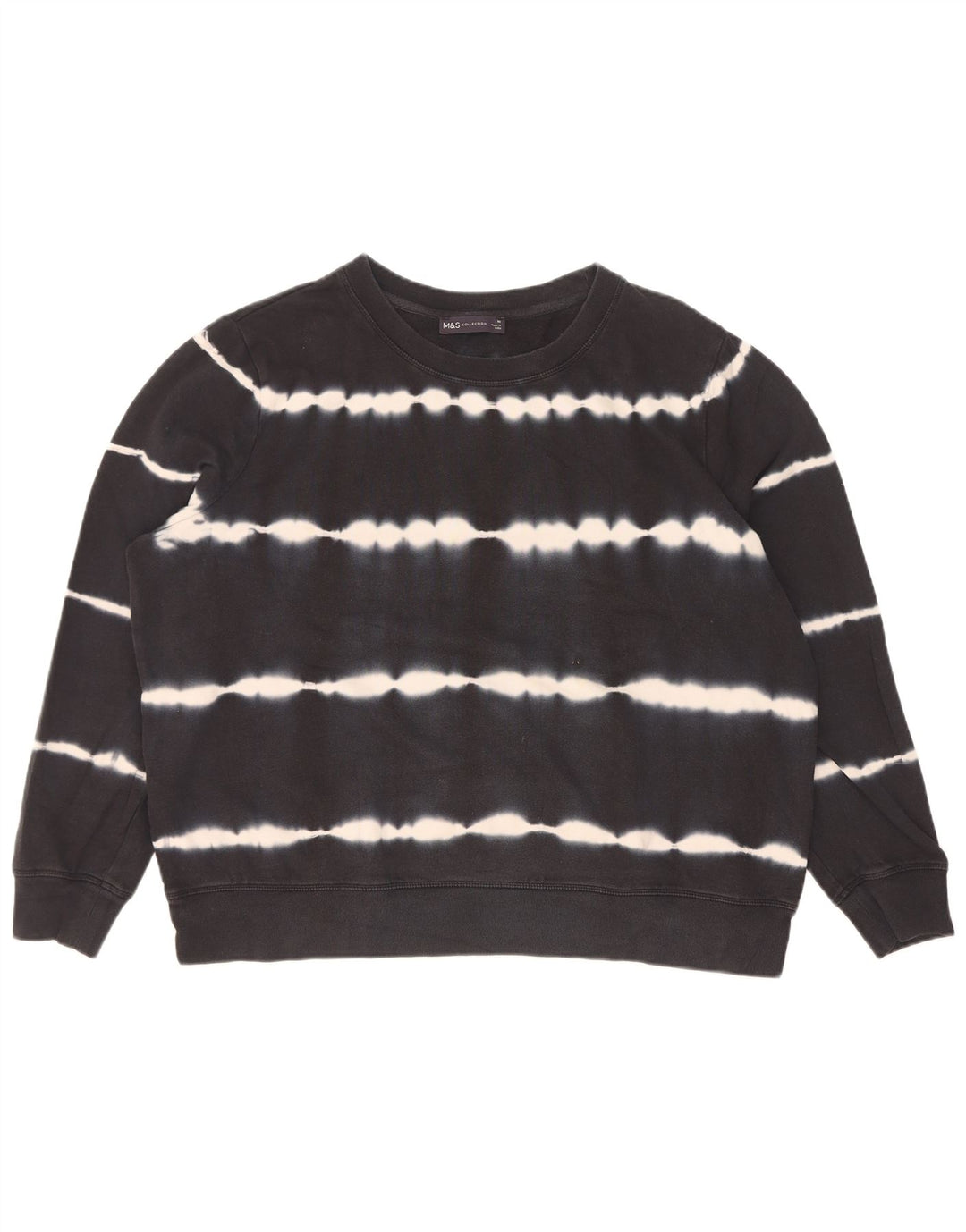 Marks & Spencer Dame Oversized Sweatshirt Jumper UK 18 XL Black Tie Dye