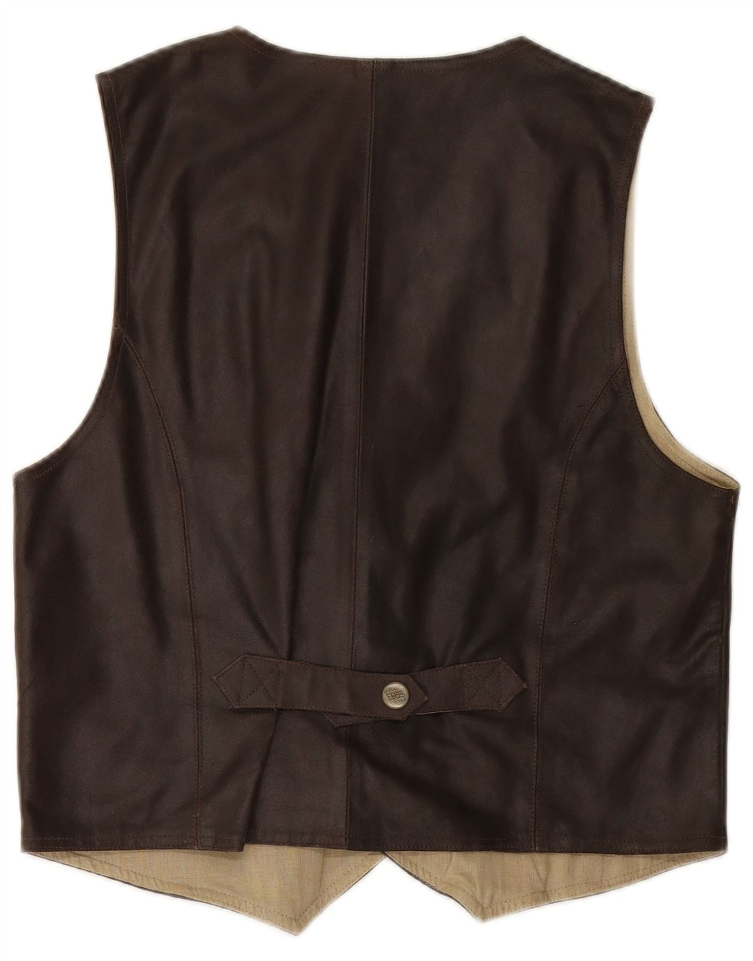 VINTAGE Lædervest til mænd Stor brunt læder