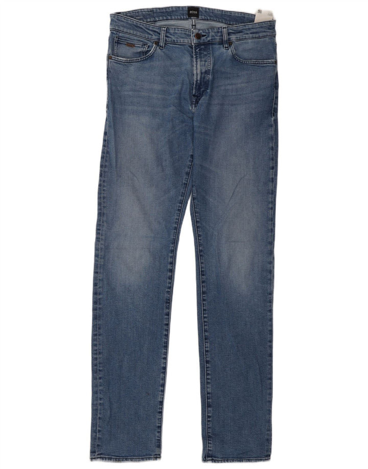 Hugo Boss Herre Slim Jeans W34 L36 Blå Bomuld