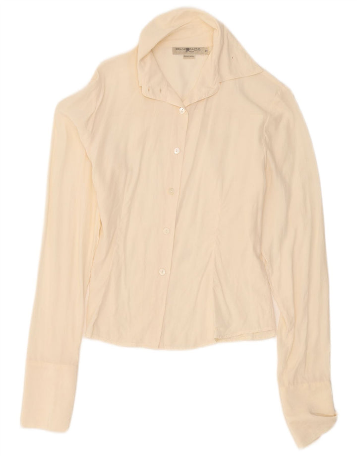 Blunauta Dameskjorte Bluse IT 44 Medium Off White Silke
