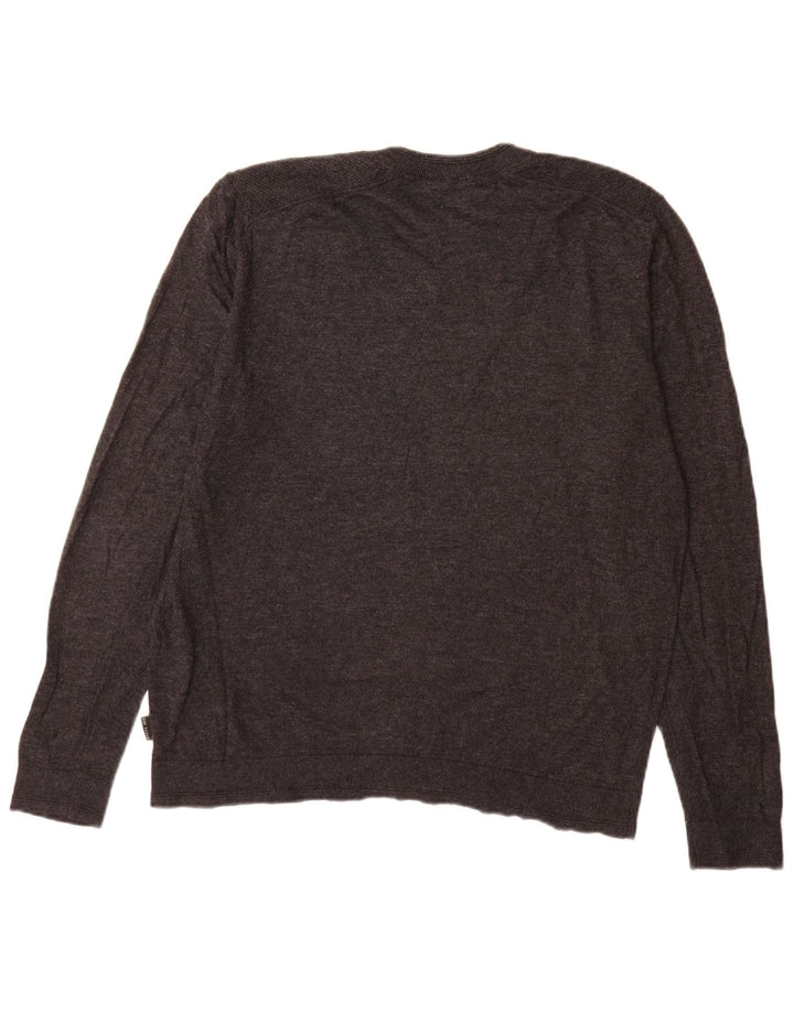 Ted Baker Herre V-hals sweater Størrelse 5 XL Grå Uld